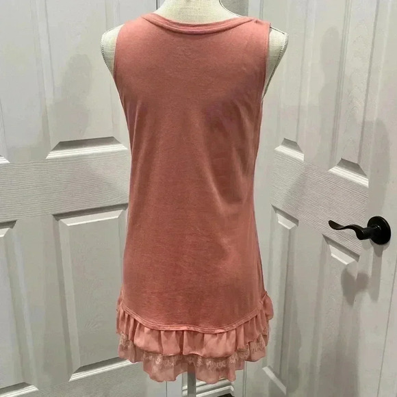 Logo Lori Goldstein long sleeveless tank with chiffon hem long lines - Picture 4 of 7